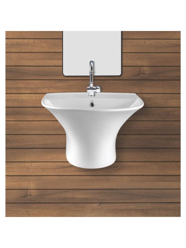 Coto Capri One Piece Half Pedestal Basin-Ivory