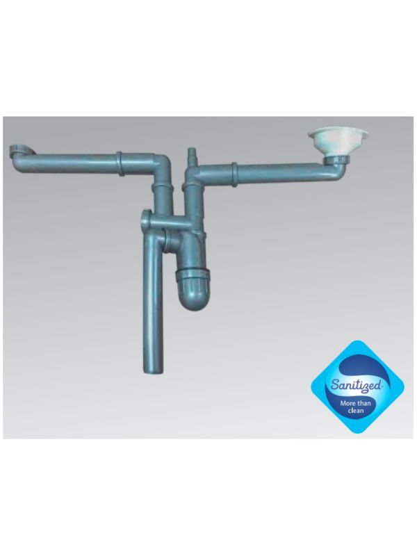 Franke Plumbing Kit-2 Bowl Siphon Sanitized Fully Assembled-112.0551.365