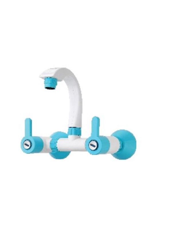 Ganga Signature Collection 20mm Blue PTMT Wall Mounted Sink Mixer Ganga-809-B