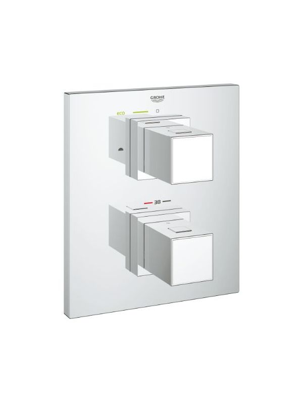 Grohe Grohtherm Cube Thermostat With Integrated 2-Way Diverter For Bath Or Shower With More Than One Outlet-Chrome-19958000