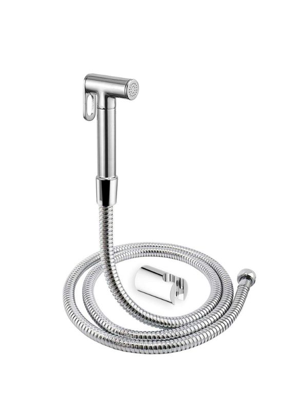 Leo 1/2x40Inch Slim CP Health Faucet Gun with Brass Shower Tube & Brass Hook LEO-LSL-HF-429A