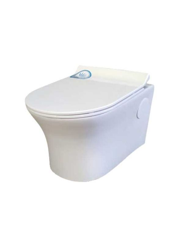 Somany Signature Collection Deniza 370x500x325mm White Wall Mounted Closet With Ezee Close Slim UF Seat Cover Somany-Deniza-370x500x325