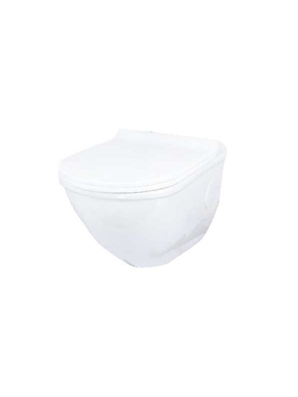 Somany Signature Collection Gennie 340x490x370mm White Wall Mounted Closet With Ezee Close Slim PP Seat Cover Somany-Gennie-340x490x370