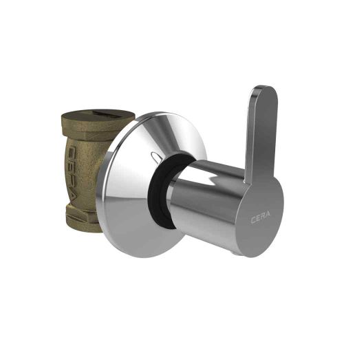 Cera Victor Single Lever Concealed Stop Cock 20mm with Adjustable Wall Flange-Chrome-F1015362