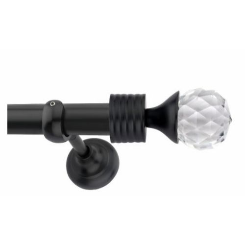 Chitra Kohinoor Black Finish Aluminium Alloy Finial Curtain Holder Chitra-Kohin-B