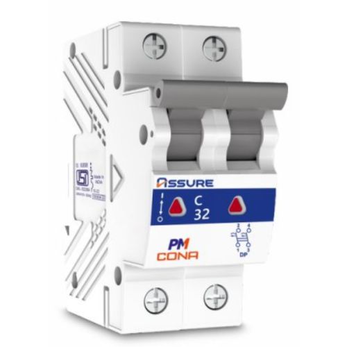 Cona Assure 10A C Type 240/415V DP Miniature White Circuit Breakers Cona-23310-DP