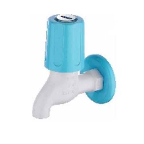 Ganga Standard Collection 15mm Blue PTMT Bib Cock With Wall Flange Ganga-401-B