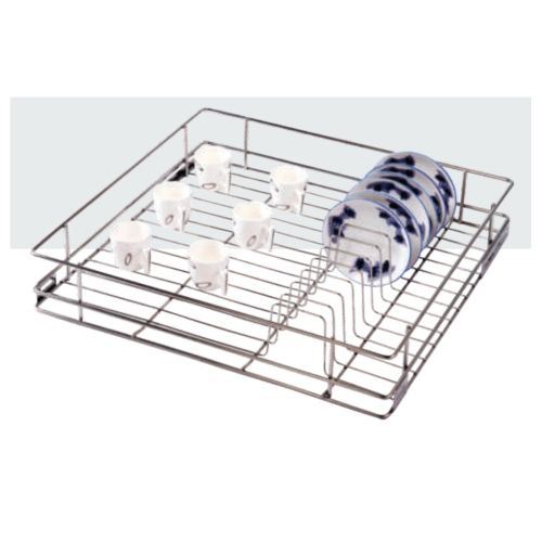 Hilife Stainless Steel Cup & Saucer Basket Kitchen-CS-19x20x4-Inch-SS-202G