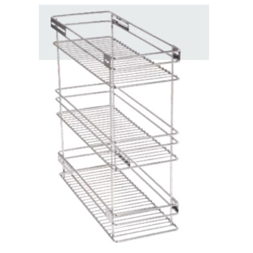 Hilife Stainless Steel Standard Bottle Pullout 3 Steps Kitchen Organizer-SBP3S-4x20x20-Inch-SS-202G