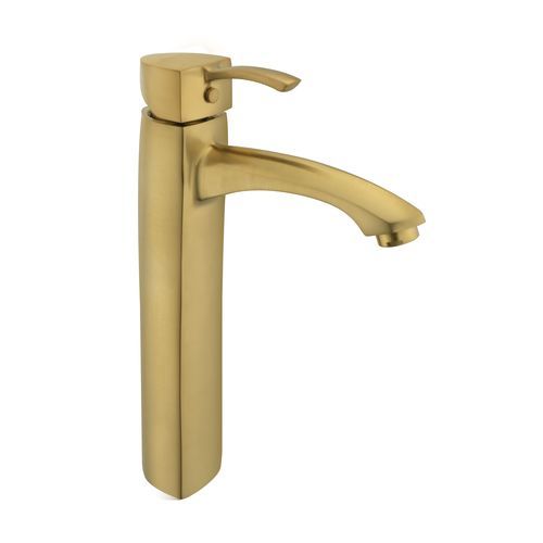 Somany French Collection Arizona Brushed Gold Finish 15mm Wall Mounted Single Lever High Basin Mixer Somany-272111400261-BG