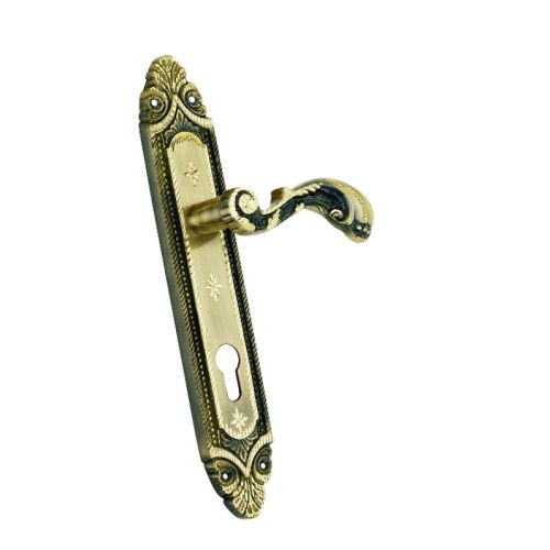 Tyler Brass Door Handle With Mortise Lock-MH-1004-08CY-Gold Silver