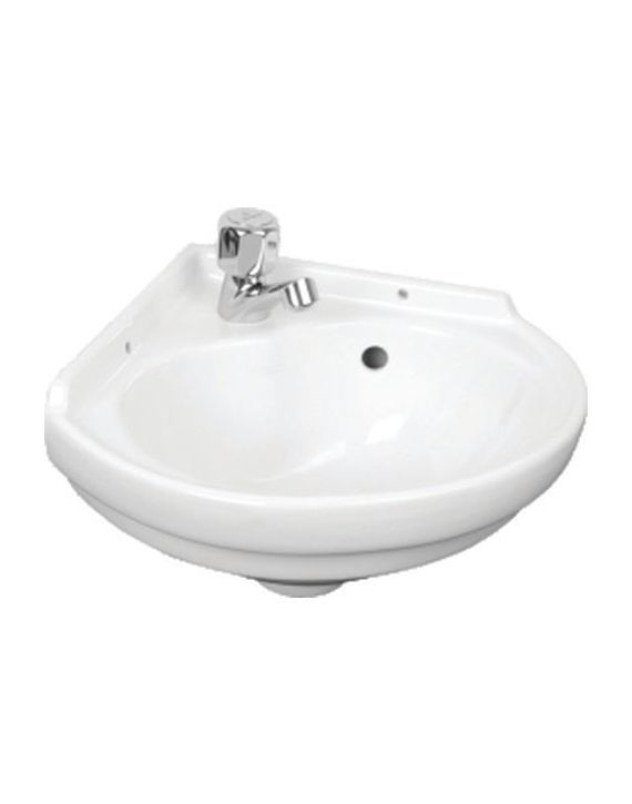 Somany Regular Corner 410x405x200mm Wall Hung Basin 17111030003101-White