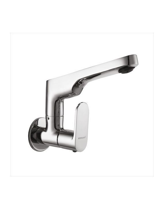 Somany Thistle Chrome Finish Single Lever Sink MixerWall Mounted with Swinging Spot 272211140131