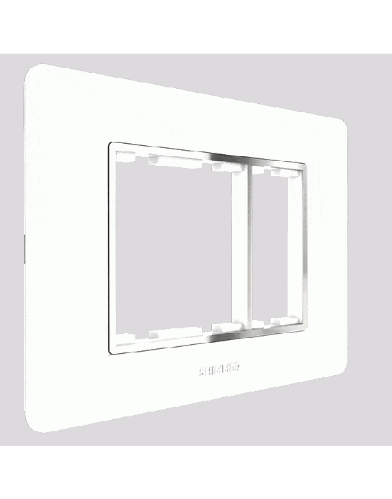 Girish Shimmer 3X4 Inch 3 Modular Plate - G 3941 - Trendy White Steel Icon
