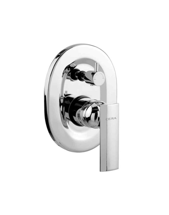 Cera Titanium Single Lever Turn Type Concealed Diverter System Consisting Of Exposed and Concealed Part Set-Chrome-F1003703