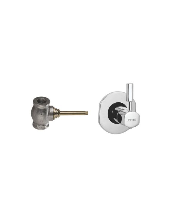 Cera Gayle Single Lever Stop Cock Exposed Part with Concealed Part-15mm Set Chrome-F1014351-F4050102