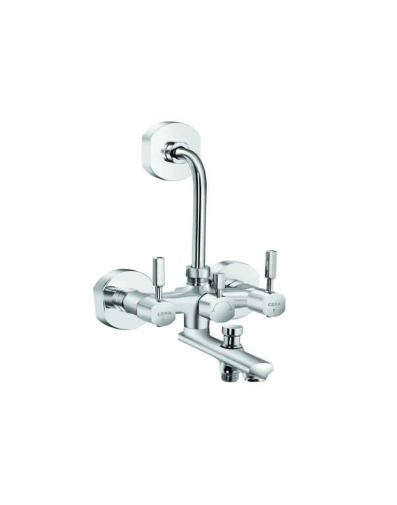 Cera Gayle Wall Mixer 3-In-1 for both Telephonic & Overhead Shower-Chrome-F1014403