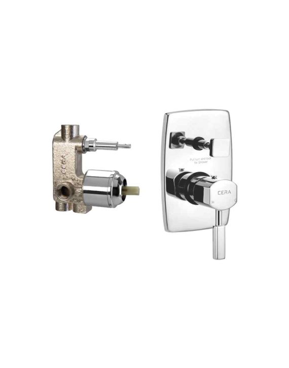 Cera Gayle 5-Way Single Lever Concealed Diverter System Consisting Of Exposed Part and Concealed Part Set-Chrome-F1014711