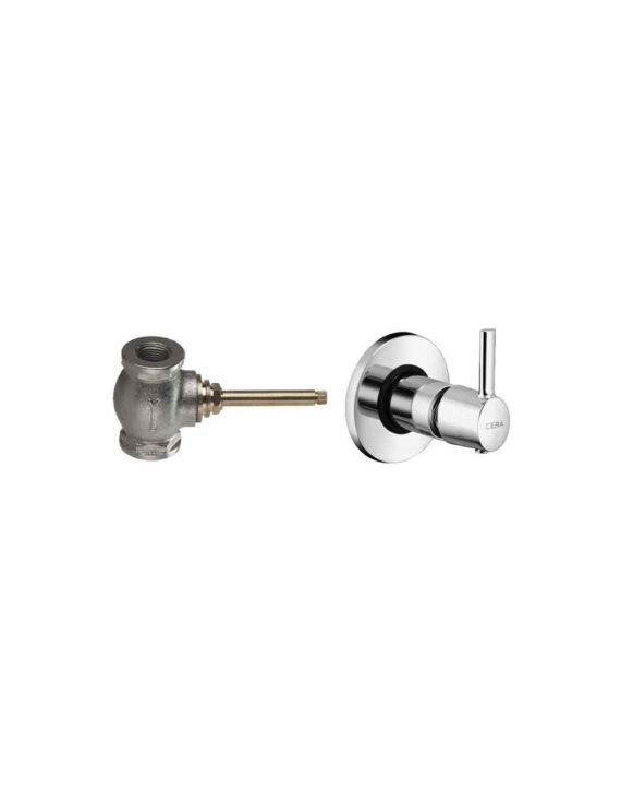 Cera Ripple Stop Cock Consisting Of Exposed Part & 20mm Concealed Part Set-Chrome-F1017351-F4050502
