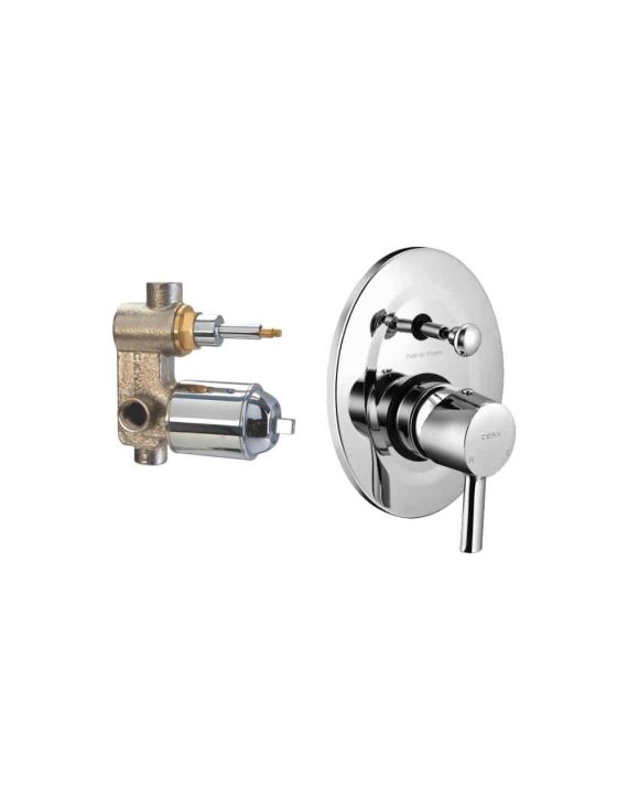 Cera Ripple High Flow Single Lever Concealed Diverter System Consisting of Exposed and Concealed Part Set-Chrome-F1017721