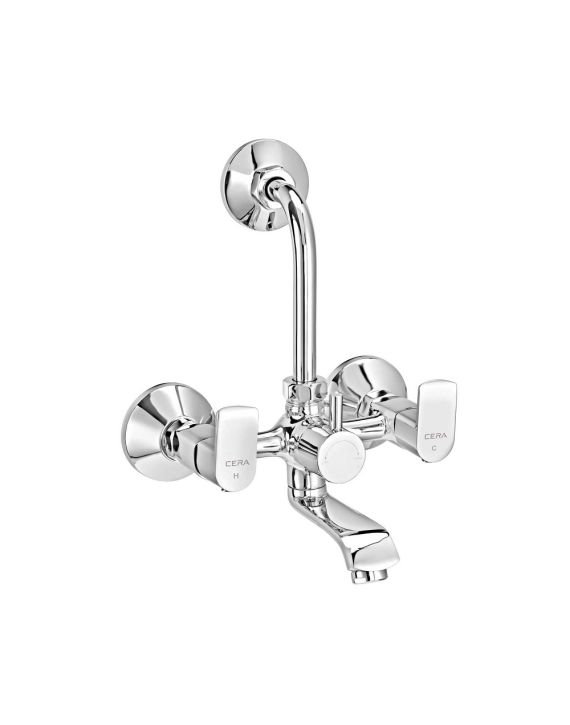Cera Chromo Wall Mixer with Bend Pipe for Overhead Shower-F1019401