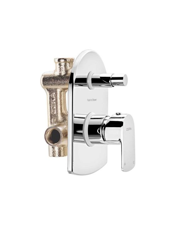 Cera Chromo Push Type Single Lever Concealed Diverter System Consisting of Exposed and Concealed Part Set-F1019701-F4010108