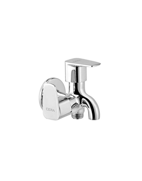 Cera Vine Single Lever 2-Way Bib Cock with Side Handle and Wall Flange-F1020161