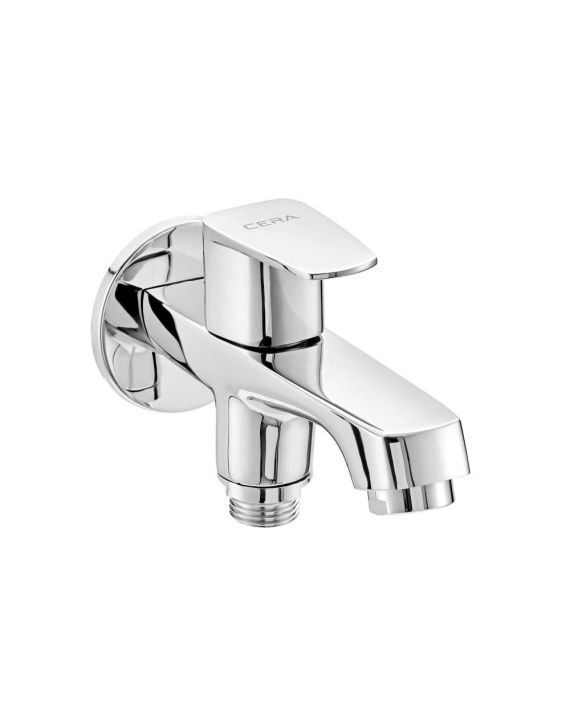 Cera Vine Single Lever 2-Way Bib Cock with Single Handle and Wall Flange-F1020163