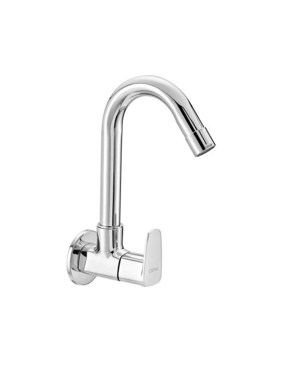 Cera Vine Single Lever Sink Cock Wall Mounted with 6.5 Inch long Swivel Spout-F1020251