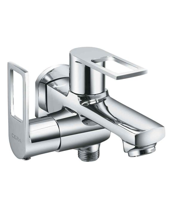Cera Winslet 2-Way Bib Cock with Wall Flange-Chrome-F1099161
