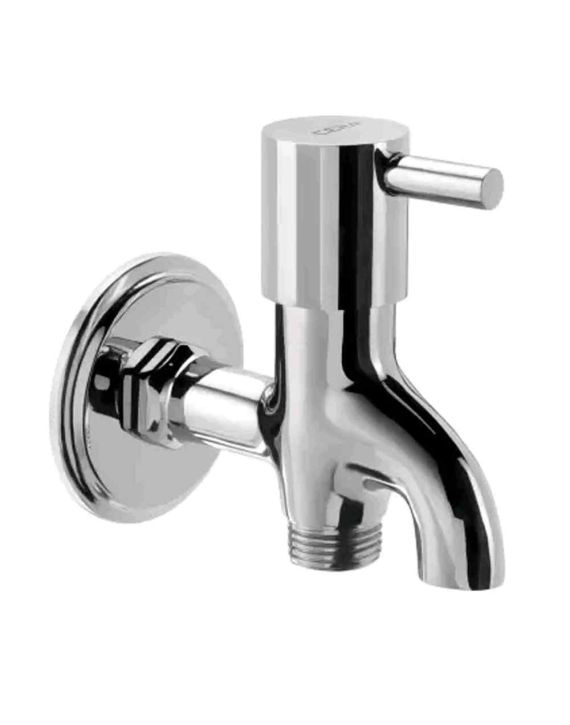 Cera Garnet Quarter Turn 2-Way Bib Cock with Single Handle and Wall Flange-Chrome-F2002163