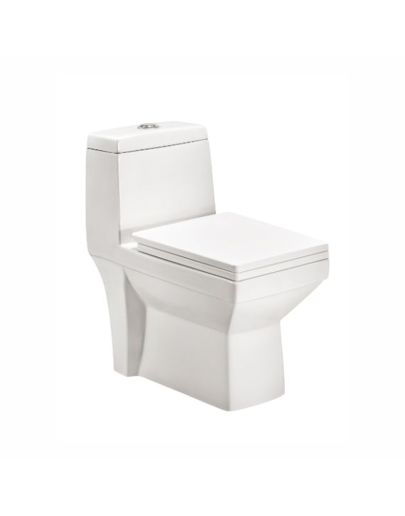 Cera Cona Snow White 225mm S Trap One Piece Commode with Slim Soft Close Seat Cover - S1013164