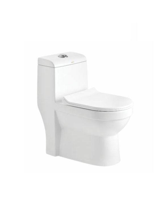 Cera Capstan Mini Snow White 300mm S Trap One Piece Commode with Slim Soft Close Seat Cover & Twin Flush Fitting - S1013217