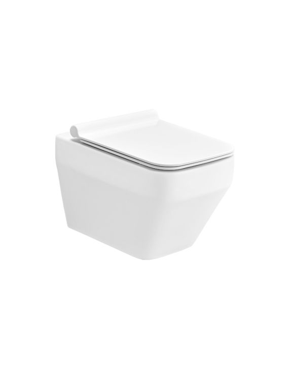 Cera Cartire Snow White P Trap Wall Hung Closet with Duroplast Soft Close Seat Cover - S1044149