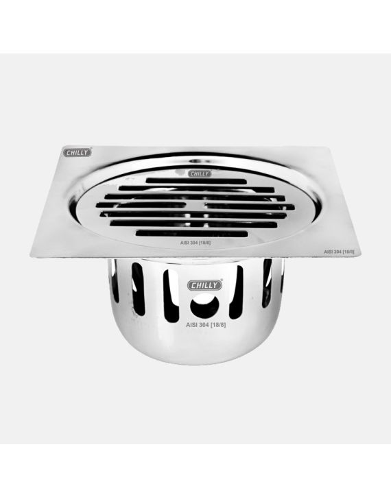 Chilly Vintage Gloss Finish 127x127mm  Square Classic Flat Cut Cockroach Trap Drain CCT-SCFC-127