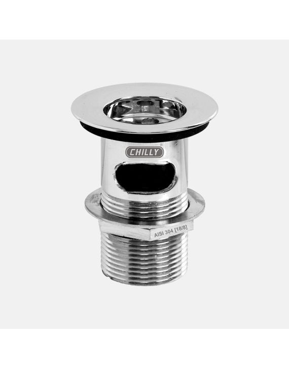 Chilly Gloss Finish 80mm Heavy Duty Brass Chrome Plated Waste Coupling Half Threaded WC-HT-80