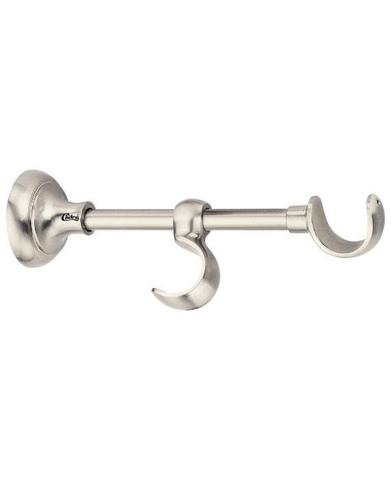 Chitra Zinc Aroma Double Support of 2 Curtain Rod - Satin Silver Finish