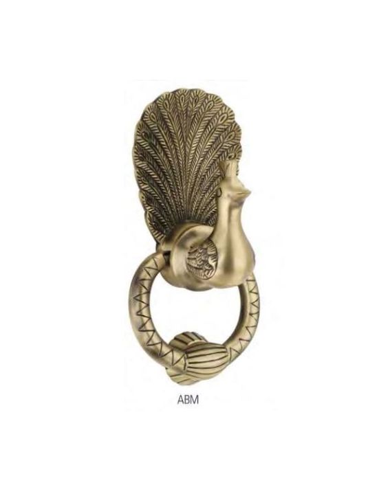 Chitra Mayura Brass Door Knocker - BDK-03-150-ABM