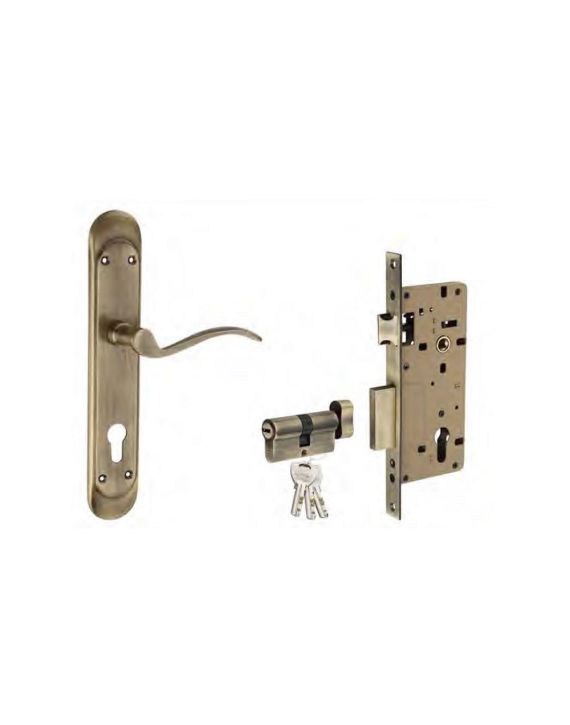 Chitra Brass Mortise Door Handle Pair - BMH-11-AB-270
