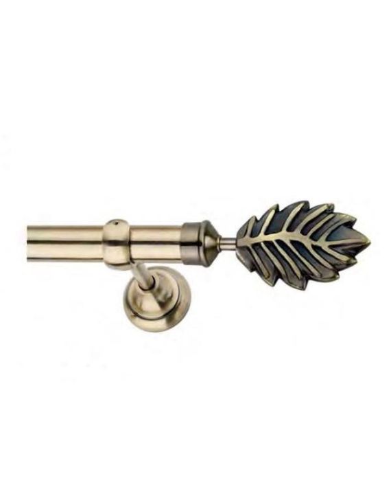 Chitra Coil Curtain Finials with Support - Antique Brass Finish Per Pair