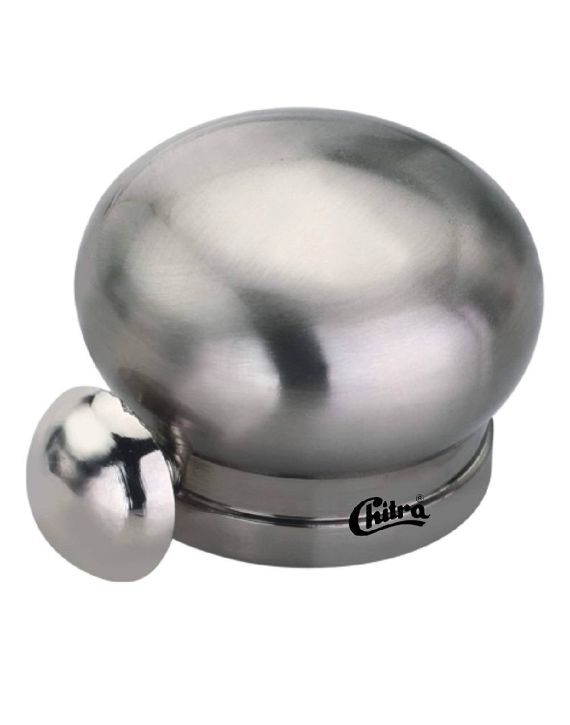 Chitra Brass Oval End Cap for 1 Inch Dia Curtain Rod - Satin Silver Finish
