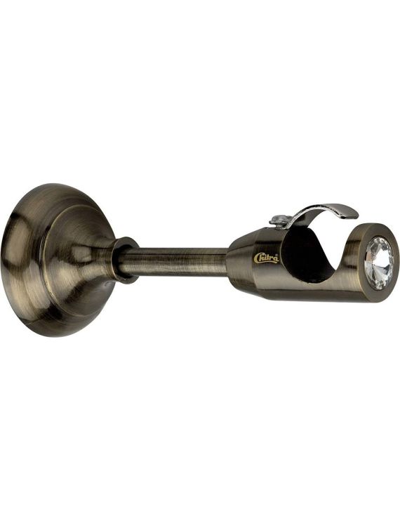Chitra Zinc Twinkle Single Support of 1 Curtain Rod - Antique Brass Finish