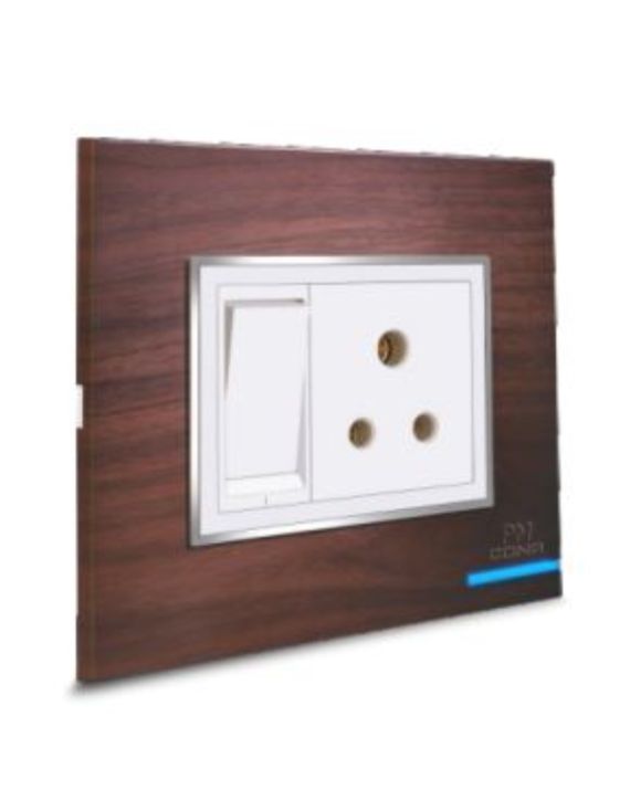 Cona Status Smart Wood 4.5x4.5Inch Italian Wood Cover Plate 2m Module Cona-1302-IW