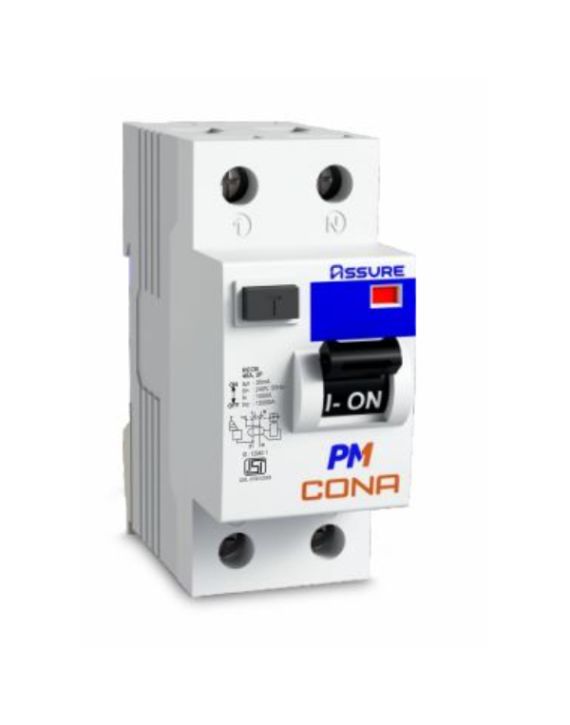 Cona Assure 40A C Type 240/415V 30mA DP White Residual Current Circuit Breakers Cona-24940-FP