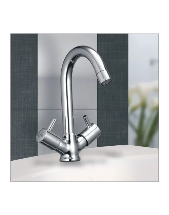 Capri Spark Silver Center Hole Basin Mixer-SP-2609