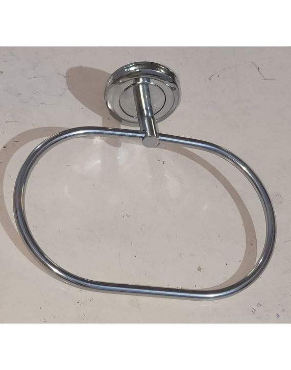 Capri Eco Silver Stainless Steel Oval Towel Ring-TR-1018-EO
