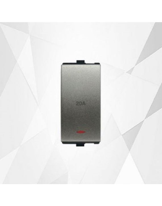 Diamond Carissa Glossy White 20A 1 Way Switch With Indicator-CR007