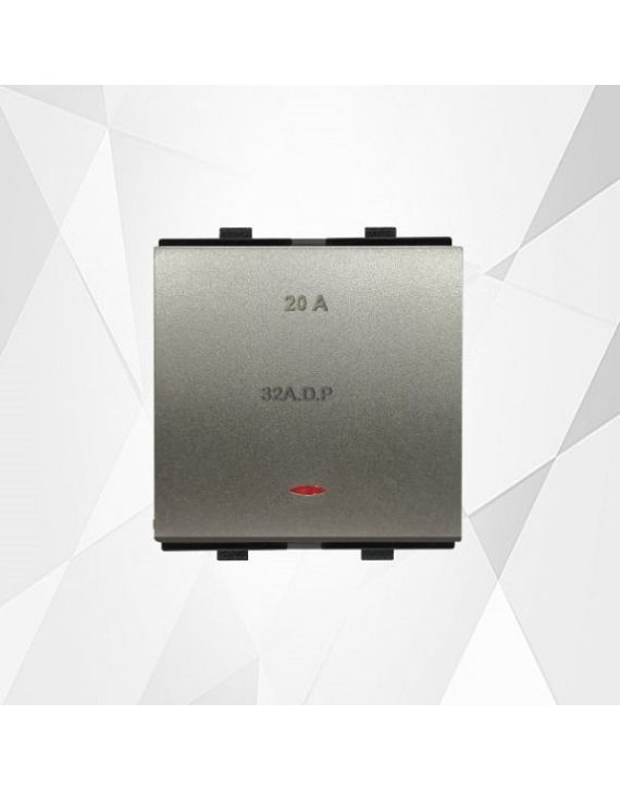 Diamond Carissa Velvet Black 32A DP Switch With Indicator-CR012