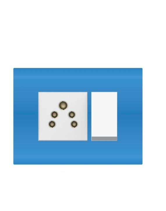 Diamond Carissa Icey Blue 18M Metallic Cover Plate With Base Plate-CRP09