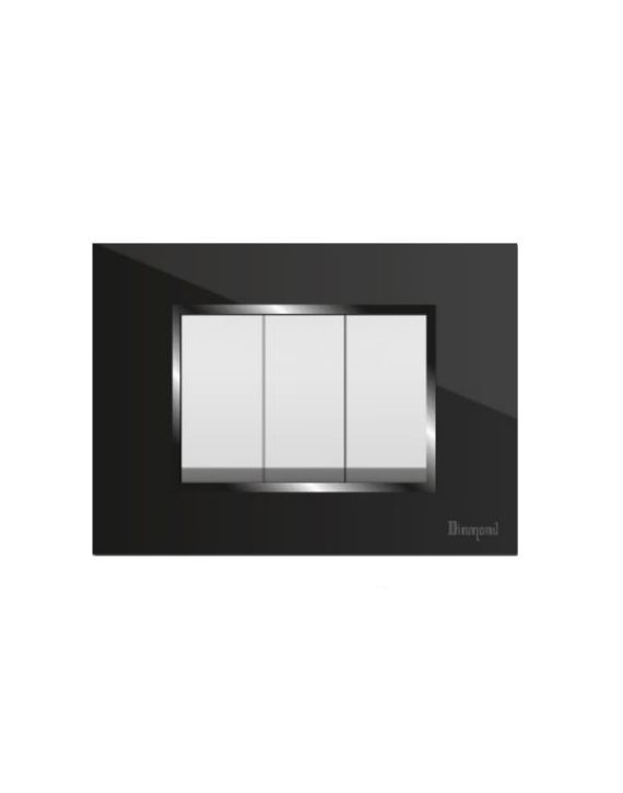 Diamond Fabia Jet Black 4M Cover Plate With Base Plate-FBP04